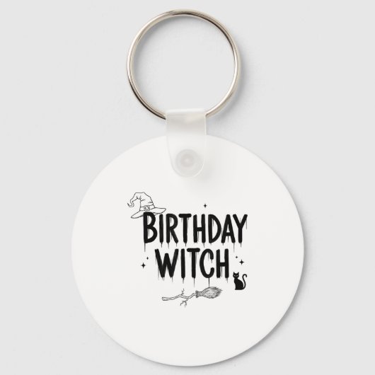 Cute Funny Witch Witchy Birthday Witches Happy Wom キーホルダー (正面)