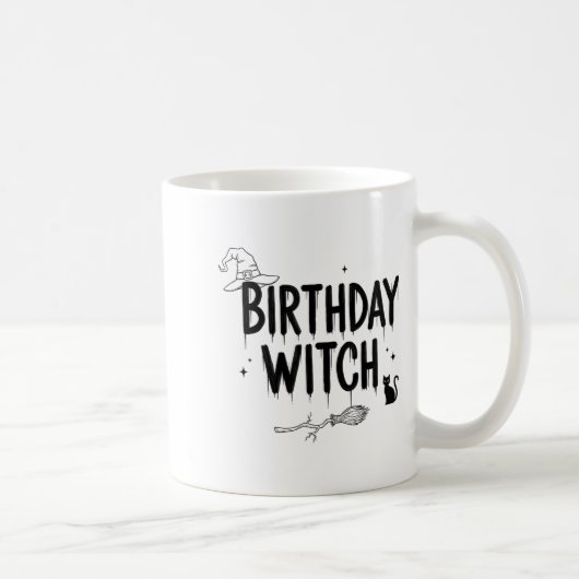 Cute Funny Witch Witchy Birthday Witches Happy Wom コーヒーマグカップ (右)