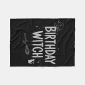 Cute Funny Witch Witchy Birthday Witches Happy Wom フリースブランケット (正面(横))