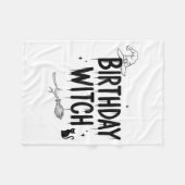 Cute Funny Witch Witchy Birthday Witches Happy Wom フリースブランケット (正面(横))