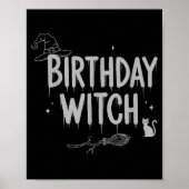 Cute Funny Witch Witchy Birthday Witches Happy Wom ポスター (正面)