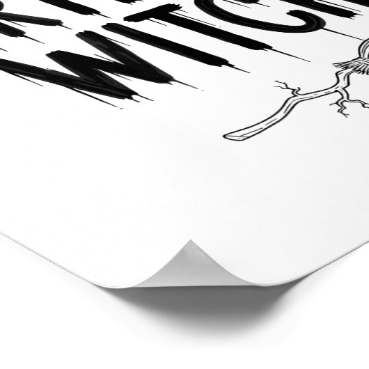 Cute Funny Witch Witchy Birthday Witches Happy Wom ポスター (角)