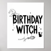 Cute Funny Witch Witchy Birthday Witches Happy Wom ポスター (正面)