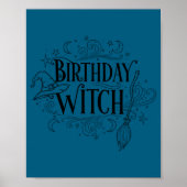 Cute Funny Witch Witchy Birthday Witches Happy Wom ポスター (正面)
