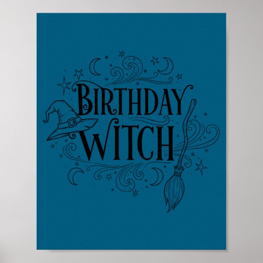 Cute Funny Witch Witchy Birthday Witches Happy Wom ポスター (正面)