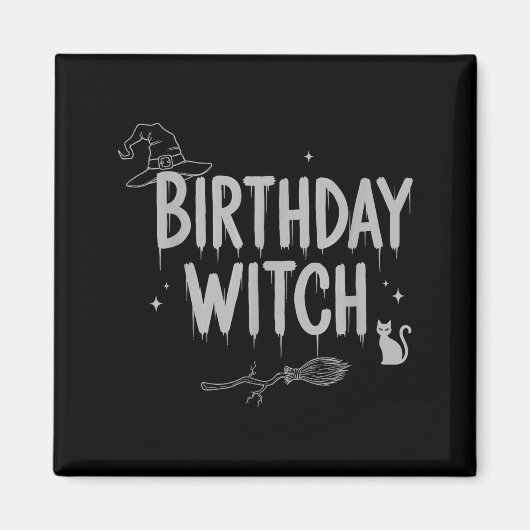 Cute Funny Witch Witchy Birthday Witches Happy Wom マグネット (正面)