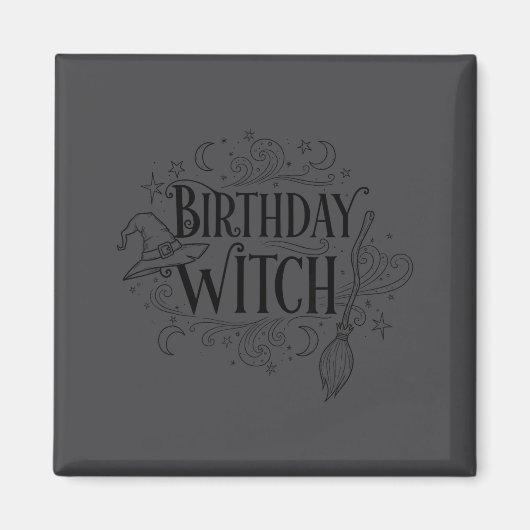 Cute Funny Witch Witchy Birthday Witches Happy Wom マグネット (正面)