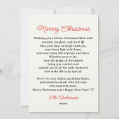 Cute Funny Xmas Birds Minimalist Merry Christmas シーズンカード (裏面)