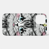 Cute furry kitten face seamless pattern. Illustrat Case-Mate iPhoneケース (裏面 (横))