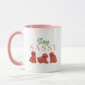 Cute furry puppy mug, Stay Sassy マグカップ (左)