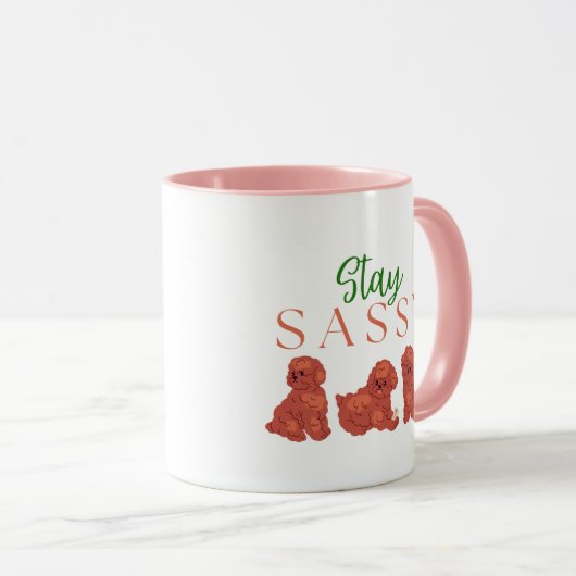 Cute furry puppy mug, Stay Sassy マグカップ (正面右)