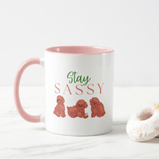 Cute furry puppy mug, Stay Sassy マグカップ