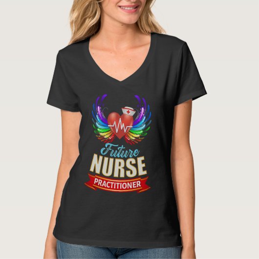 Cute Future Nurse Practitioner Graduation Hear Win Tシャツ (正面)