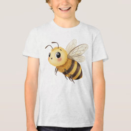 Cute Fuzzy Bumblebee Illustration トライブレンドＴシャツ
