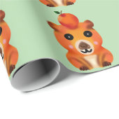 Cute Fuzzy Capybara with Orange | Kawaii Animal Ar ラッピングペーパー (ロールコーナー)