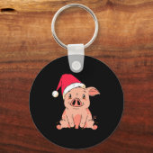 Cute G With Santa Claus Hat Christmas Long Sleeve  キーホルダー (正面)