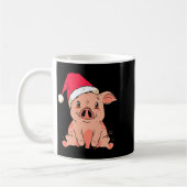 Cute G With Santa Claus Hat Christmas Long Sleeve コーヒーマグカップ (左)