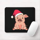 Cute G With Santa Claus Hat Christmas Long Sleeve  マウスパッド (マウス)
