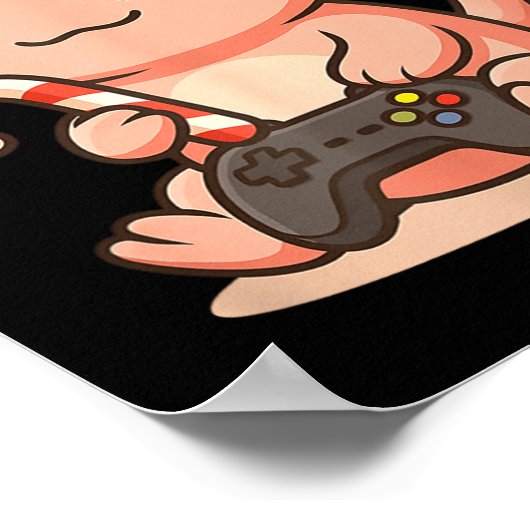 Cute Gamer Axolotl Christmas Design  ポスター (角)