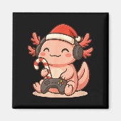 Cute Gamer Axolotl Christmas Design  マグネット (正面)