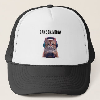 Cute Gamer Cat Kids Cap – Funny Gaming Kitten Hat キャップ