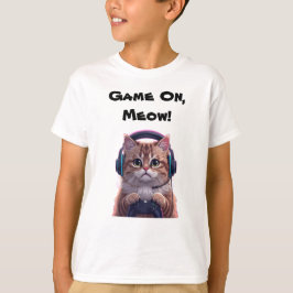Cute Gamer Cat Kids T-Shirt – Funny Gaming Kitten Tシャツ