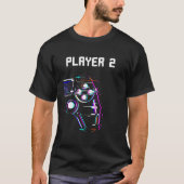 Cute Gamer Matching Player 1 Player 2 Couple Tシャツ (正面)