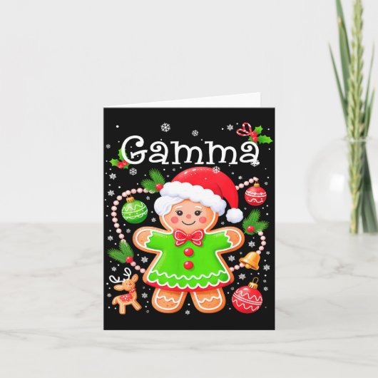 Cute Gamma Gingerbread Family Matching Christmas C カード (正面)