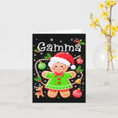 Cute Gamma Gingerbread Family Matching Christmas C カード (黄色い花)