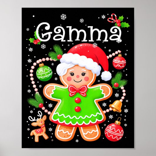 Cute Gamma Gingerbread Family Matching Christmas C ポスター (正面)