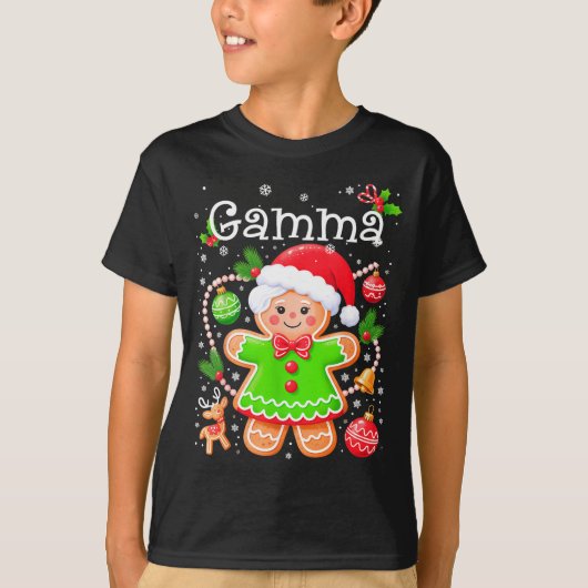 Cute Gamma Gingerbread Family Matching Christmas C Tシャツ (正面)