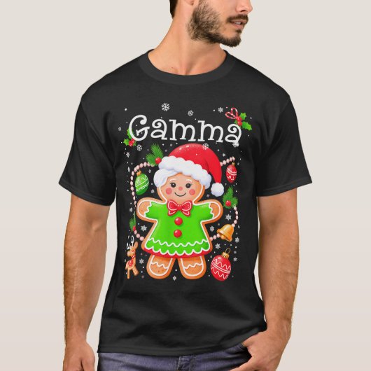 Cute Gamma Gingerbread Family Matching Christmas C Tシャツ (正面)