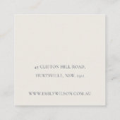 Cute Garden Foliage Butterflies Watercolor スクエア名刺 (裏面)