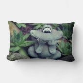 Cute Garden Frog Succulent Garden ランバークッション (正面)