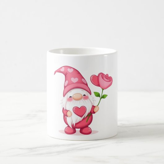 Cute Garden Gnome Coffee Mug - Whimsical Flower コーヒーマグカップ (中央)
