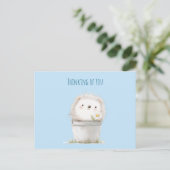 Cute Garden Hedgehog Thinking of you ポストカード (スタンド正面)