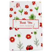 Cute Garden little ladybug baby shower  ミディアムペーパーバッグ (正面)