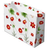 Cute Garden little ladybug baby shower  ラージペーパーバッグ (裏面アングル)