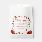 Cute Garden little ladybug baby shower Invitation フェイバーバッグ (正面)