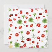 Cute Garden little ladybug baby shower Invitation 招待状 (裏面)