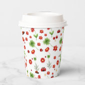 Cute Garden little ladybug baby shower Invitation 紙コップ (裏面)