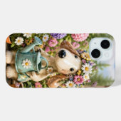 Cute Garden Puppy Dog with Flower Crown Case-Mate iPhoneケース (裏面 (横))