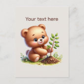 Cute Gardening bear customizable ポストカード (正面)