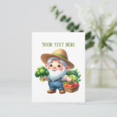Cute gardening gnome mixed vegetable customizable ポストカード (スタンド正面)