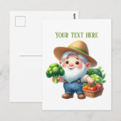 Cute gardening gnome mixed vegetable customizable ポストカード (正面/裏面)