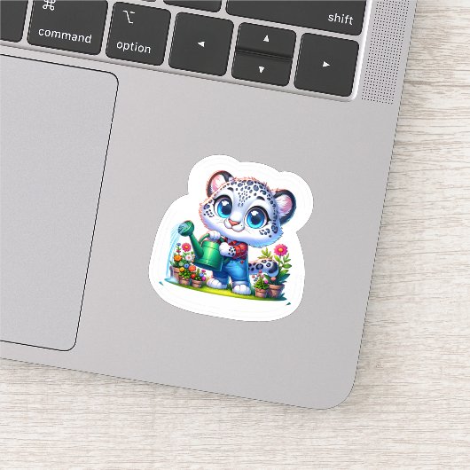 Cute Gardening Snow Leopard Stickers シール (詳細)