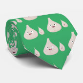 Cute garlic cartoon vegetable illustration ネクタイ (ロール)
