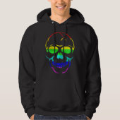 Cute Gay Pride Rainbow Flag Sugar Skull パーカ (正面)
