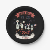Cute Geese Family US 250 Years of Liberty ペーパープレート (正面)