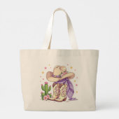 Cute Gen Z Western Boho Cowgirl Fashion Accessory ラージトートバッグ (裏面)
